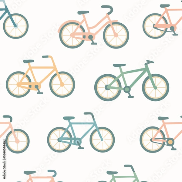 Obraz Colorful Retro Bicycle Pattern Seamless Design.