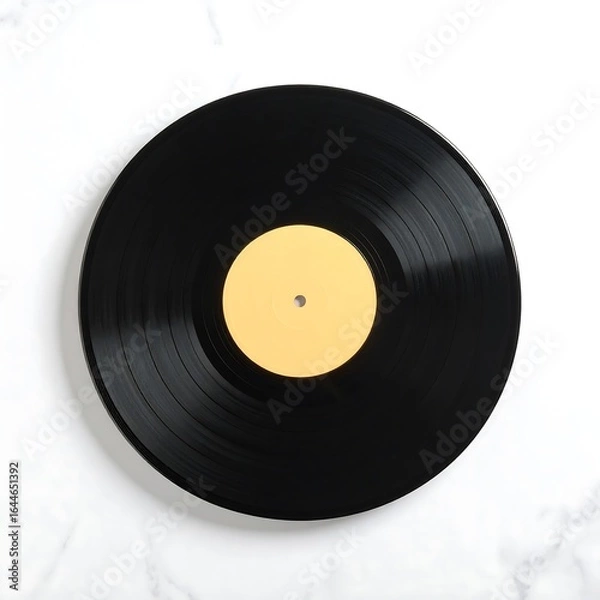 Fototapeta Black vinyl record on marble