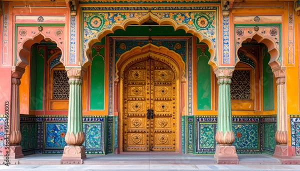 Obraz Colorful ornate doorway in traditional architecture