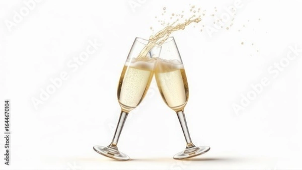 Fototapeta Champagne flutes clinking (1)