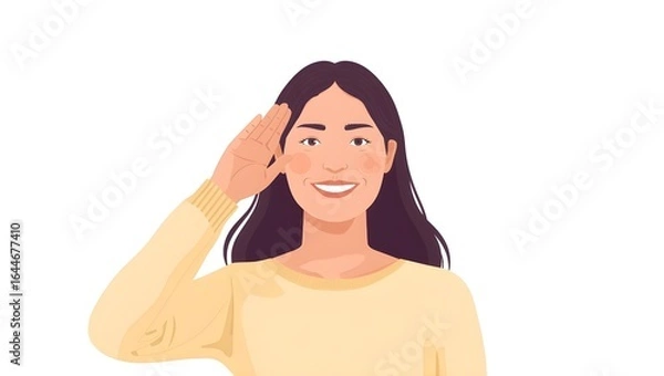 Fototapeta Inclusive Flat Design Character Giving Respectful Salute