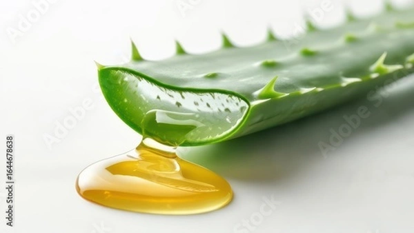 Fototapeta Aloe vera leaf with gel