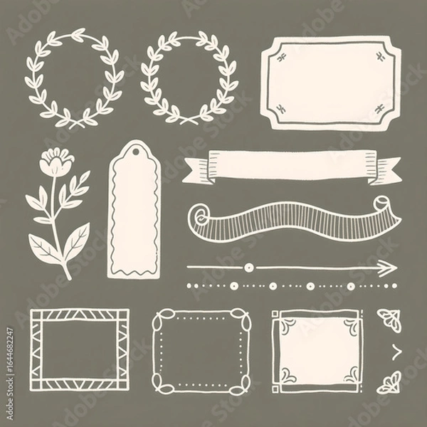 Fototapeta set of vintage labels