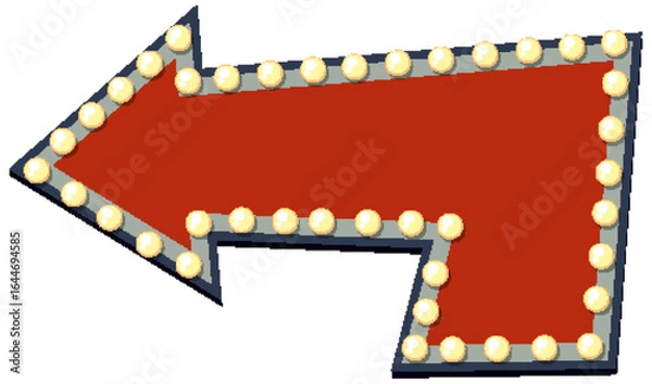 Fototapeta Retro Marquee Arrow with Light Bulbs