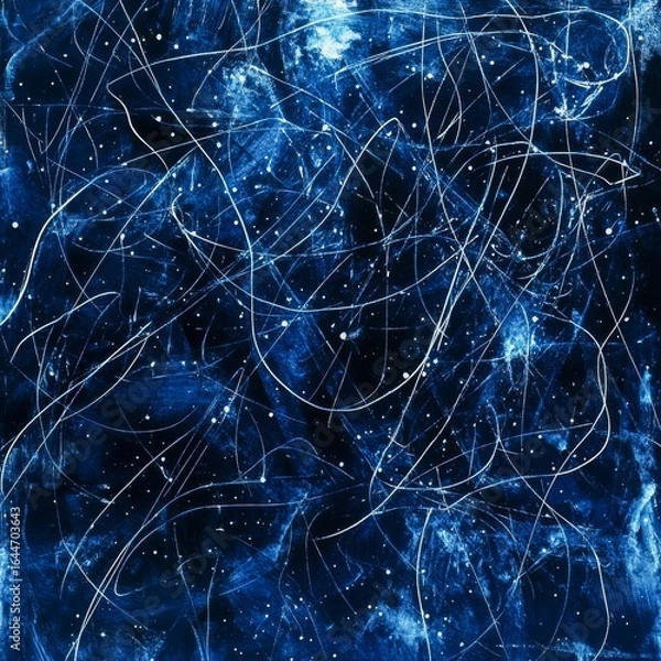 Fototapeta Cosmic scribbles interwoven with hints of stardust on a midnight canvas imaginative and isolated