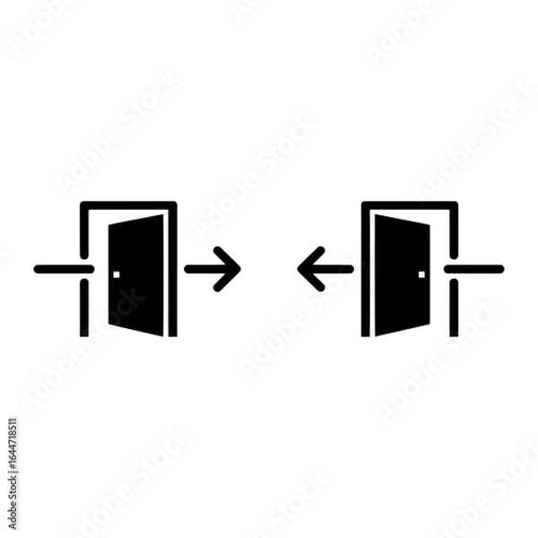 Fototapeta Entrance exit arrows open doors vector