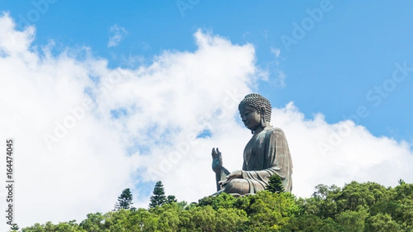 Fototapeta Tian tan buddha of po lin monastery in lantau island hongkong china