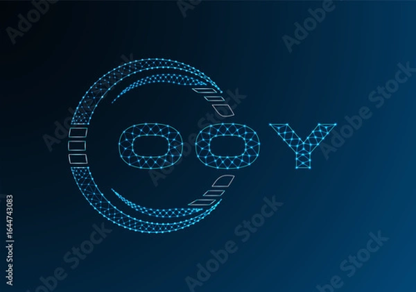 Fototapeta OOY low poly letter logo vector design. OOY lower poly logo design. Low poly logo.
