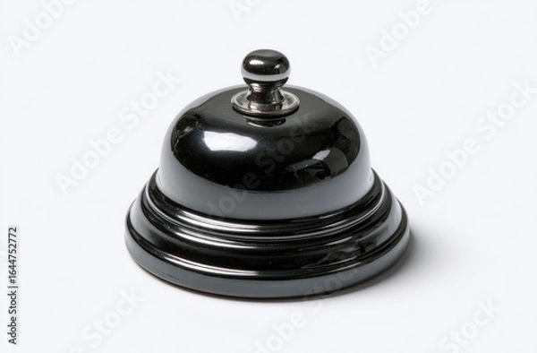 Fototapeta Small, polished black bell with a chrome top