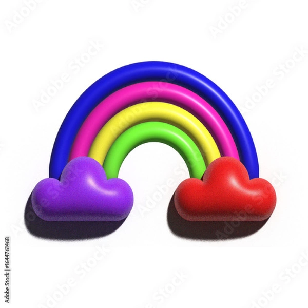 Obraz glossy Rainbow 3d Bubble Cloud transparent background.png