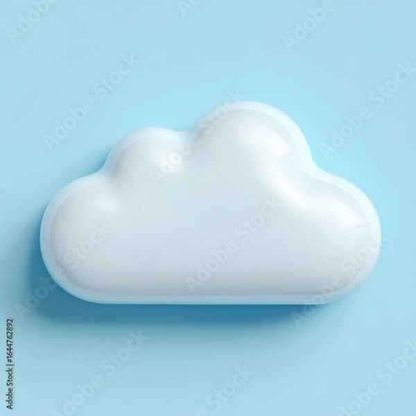 Obraz A simple, stylized, light-blue-background cloud icon