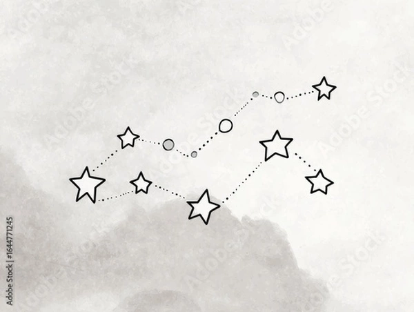 Fototapeta Simple, stylized constellation. Light gray background