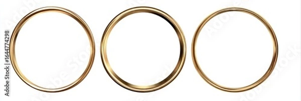 Fototapeta Three gold-toned circular frames (1)