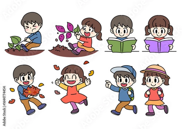 Obraz 秋を満喫する子供たち