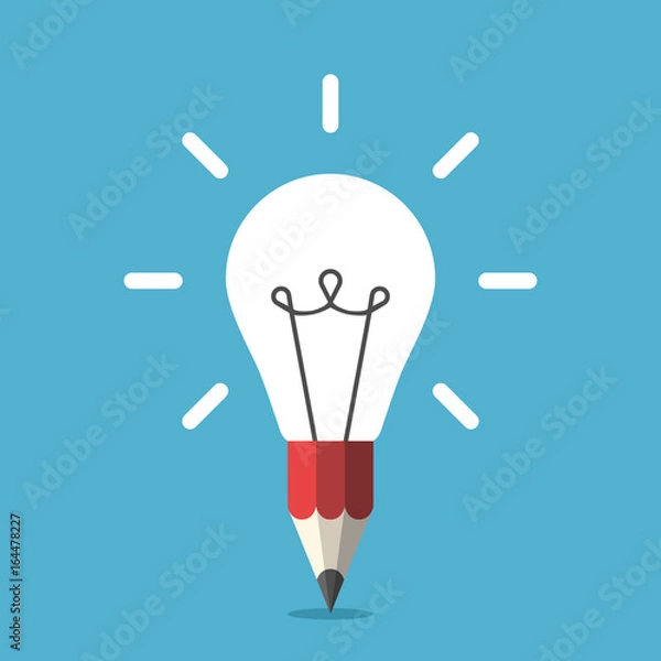 Obraz Light bulb and pencil