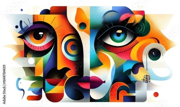Fototapeta abstract colorful background with butterflies, Generative AI