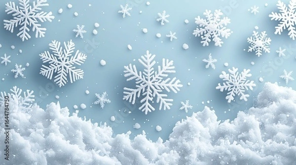 Obraz White Snow Vector Illustration: High-Detail Element for E-commerce Banners