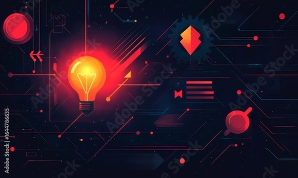 Fototapeta light bulb and numbers, Generative AI