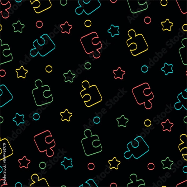 Fototapeta seamless pieces of puzzle pattern 