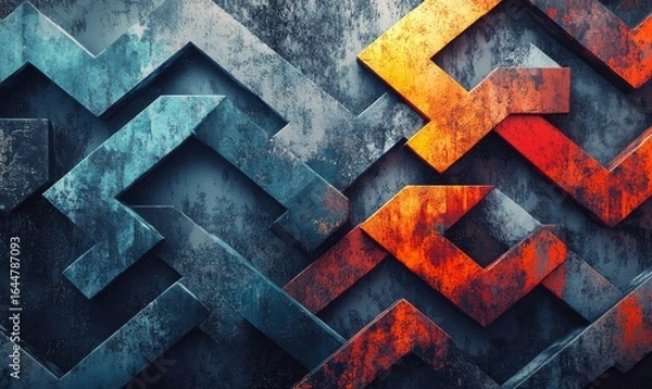 Fototapeta Artistic digital rendering of a collection of arrows pointing in various directions, symbolizing the complexity of choices involved in the decision-making process and the exploration, Generative AI