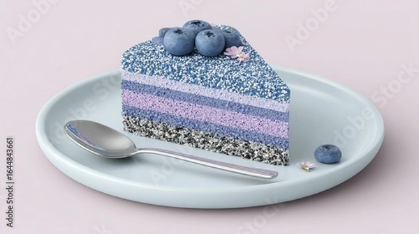 Fototapeta Layered colorful cake slice