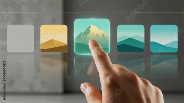 Fototapeta hand touching screen