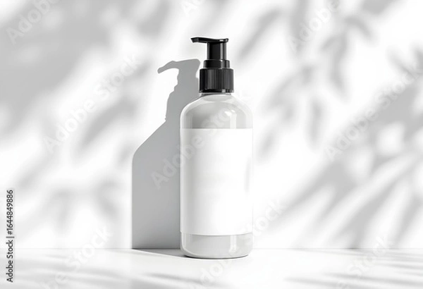 Fototapeta Makeup Remover Bottle Mockup on Clean Background
