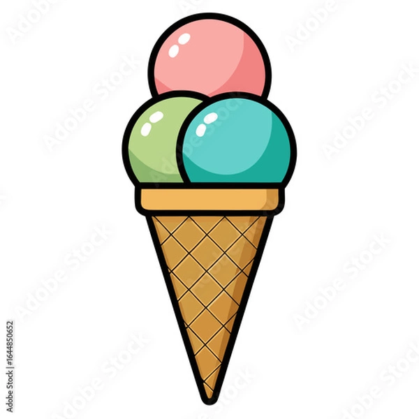 Fototapeta Ice Cream Cone Flat Icon