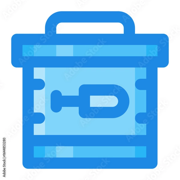 Fototapeta toolbox blue filled color icon.