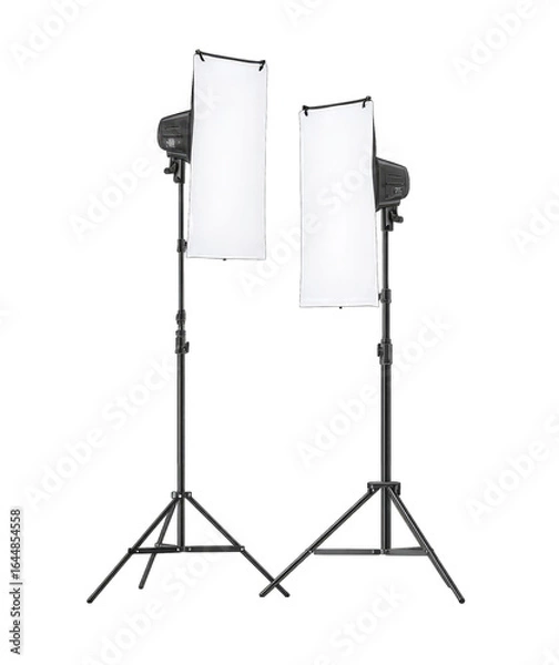Obraz Two studio lights with reflectors on stands