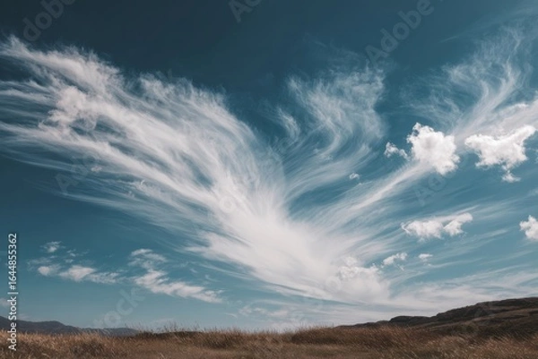 Fototapeta Stunning cloudscapes above tranquil vistas ideal for nature lovers and travel influencers seeking breathtaking atmospheric imagery