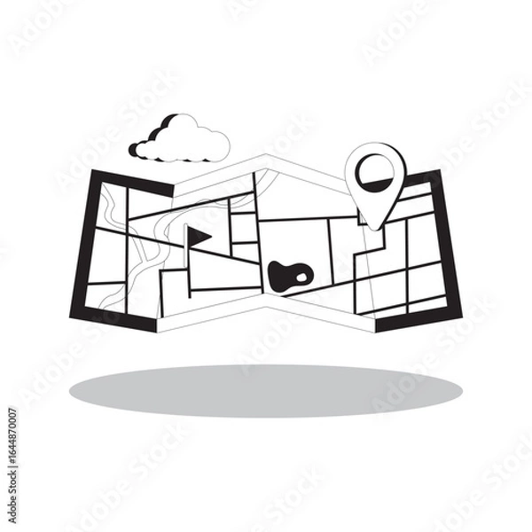 Fototapeta Maps illustration vector 