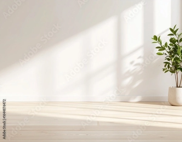 Fototapeta Minimalist White Background with Soft Shadows