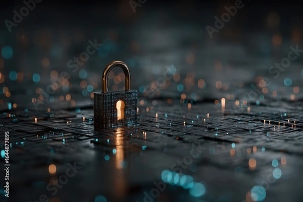 Fototapeta Digital lockdown cybersecurity challenges in the tech industry