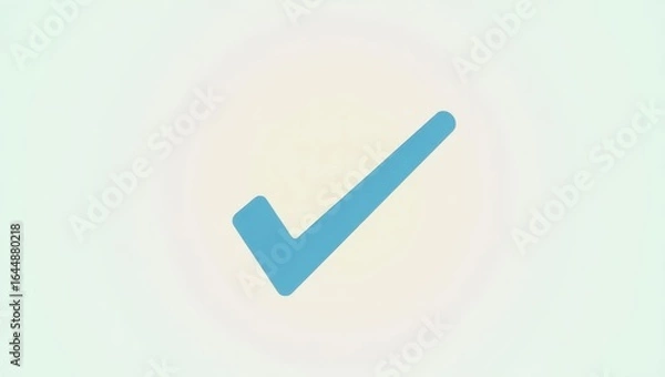 Obraz Blue check mark symbol on white background, verification concept, appr