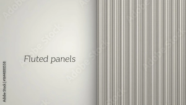 Obraz Fluted Panels. Modern beige fluted panels wall texture design minimali