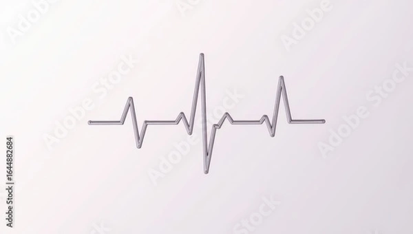 Obraz Heart Rate. Gray heartbeat line cardiology pulse health monitor concep
