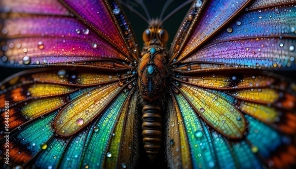 Fototapeta Stunning butterfly with vibrant colors and intricate details, a captivating natural wonder for design projects