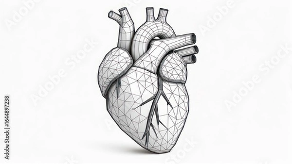 Obraz 3D wireframe heart model