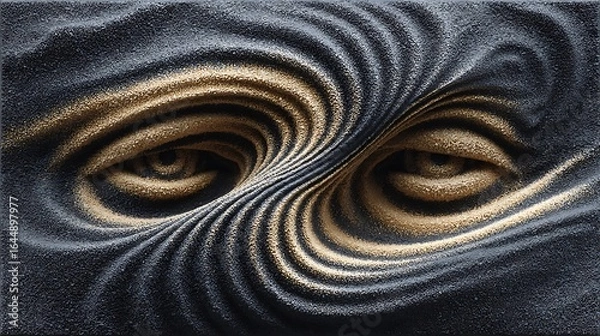 Fototapeta Abstract wave interference patterns in liquid crystal style