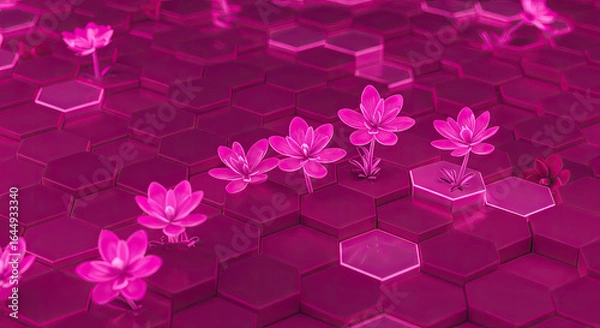 Obraz pink flowers in a temple