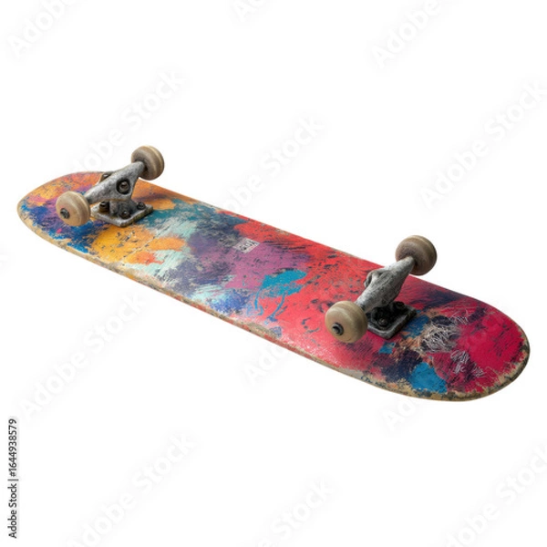 Fototapeta Colorful Retro Skateboard from the 1980s for Vintage Enthusiasts