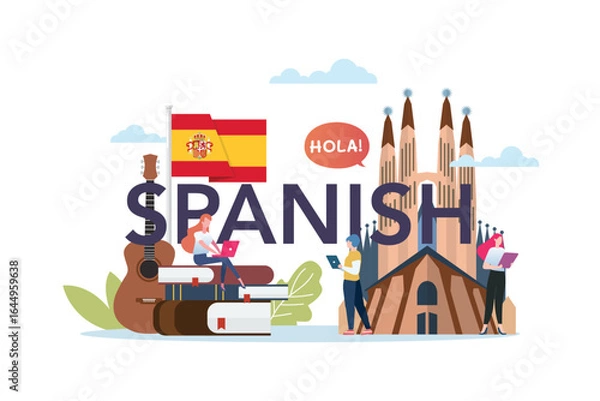 Obraz Spanish language class with spanish culture elements
