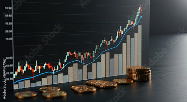 Obraz stock market graph