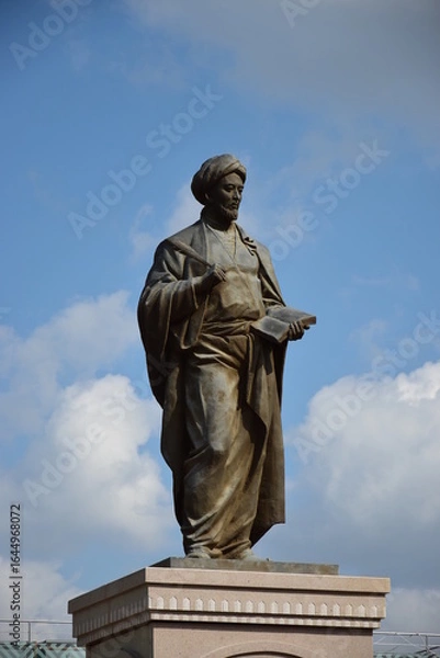 Fototapeta Astana (Nur-Sultan), Kazakhstan – Monument to the medieval islamic philosopher  Abu Nasr Al Farabi (870-950), in Astana (Nur-Sultan), capital of Kazakhstan