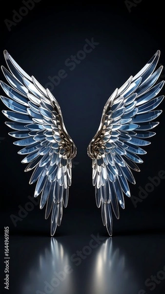 Obraz angel wings on black background
