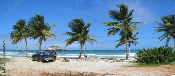 Obraz jeep on the beach