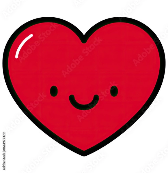 Obraz Cute red heart with a happy face