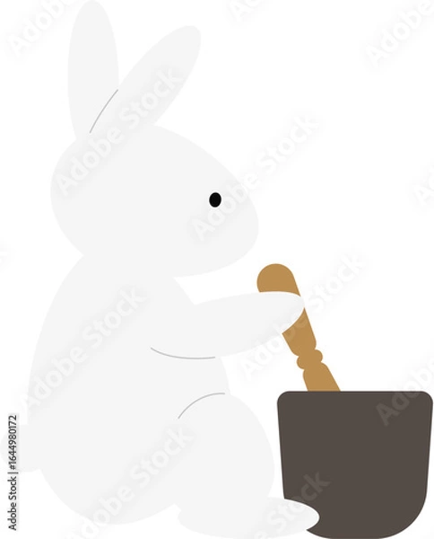 Fototapeta 한가위 방아찧는 토끼