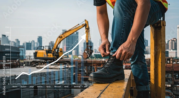 Obraz construction worker using a saw